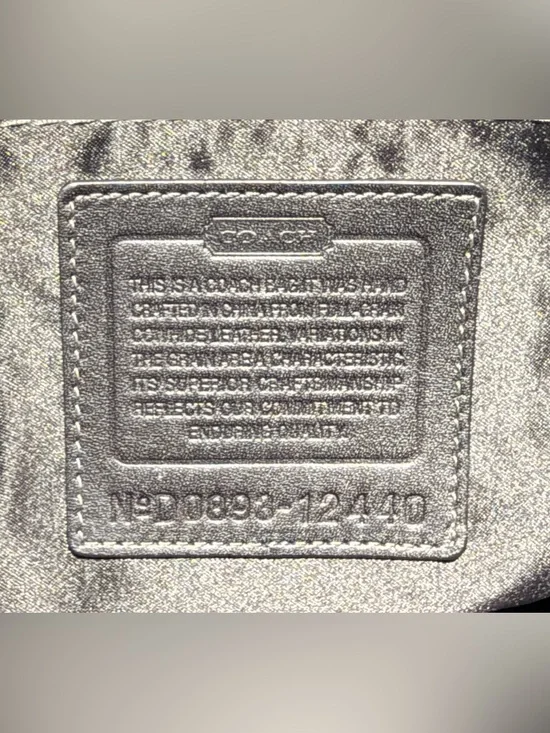 Coach Hamptons Black Embossed Python Print Patent Leather Satchel Bag - Picture 5 of 7